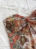 Colorful Ethnic Print Tube Top - Women's Twist Hem Irregular Wave Hem Top
