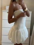 Solid Color Sexy Body-hugging YK2 - No-collar Short Women's Dress