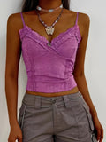 Women'S Sexy Off-Shoulder Top, 95% Polyester 5% Elastane, Knit Fabric, Medium Stretch, Solid Color, All-Season, Short Length, Contrast Lace Detail, Slim-Fit Halter Pullovers