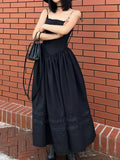 Neck Halter Backless A-line Mid-length Dress