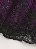 Sexy Halter Gothic Lace Floral Contrast Top - Women'S Blouse - Perfect for Spring, Summer, and Autumn Back-To-School Season