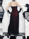 [Long Sexy Halter Dress Form-Fitting] Sultry Lace-Embroidered Halter Dress: Sexy, Long, and Form-Fitting with No Sleeves or Belt, Perfect for Adult Fashion Enthusiasts