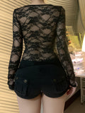 [95% Polyester Backless Long Sleeve] Women'S Y2K Style Backless Long Sleeve T-Shirt, 95% Polyester 5% Elastane, Crew Neck, Knit Fabric, Solid Color, Regular Length, Spring/Fall Fashion Top