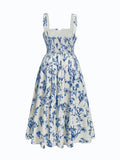 Elegant Sleeveless Plus Size Floral Print A-line Dress - Women's Clothing for Spring & Summer