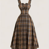 [Targeted Style]Plaid Long Dress