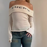 Unique Grey Off-Shoulder Sweater - Chic Boat Neck Long Slim-Fit Knit Top with Bow Detail, Machine Washable, Casual Style for Spring/Fall, Classic Leisure Sweater for Ladies
