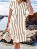 Chic Women's V-Neck Striped Dress