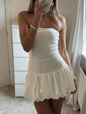 Solid Color Sexy Body-hugging YK2 - No-collar Short Women's Dress