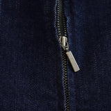 Denim Off Shoulder Zipper Long Dress