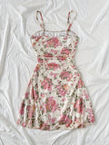 [Floral Mesh] Women's Dress | Summer Vacation | Blue And White Floral Mesh