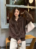Comfortable Solid Color Polyester Pullover Sweater - Women's Casual Long Sleeve Hoodie with Drawstring, Regular Sleeve, Oversized Style, 100% Polyester, No Belt