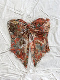 Colorful Ethnic Print Tube Top - Women's Twist Hem Irregular Wave Hem Top