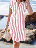 Chic Women's V-Neck Striped Dress