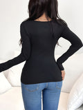 Y2K Style Long Sleeve T-Shirt 1pc - Square Neckline, Large Bowknot Detail, Polyester, Regular Length, Casual Fit for Spring/Summer/Autumn