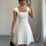 Solid Color Elegant Dress