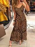 New Fashionable Holiday Style Leopard Print Butterfly Print Camisole Dress