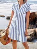 Chic Women's V-Neck Striped Dress