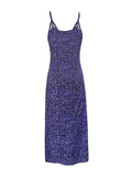 New Fashionable Holiday Style Leopard Print Butterfly Print Camisole Dress