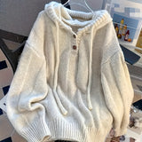Comfortable Solid Color Polyester Pullover Sweater - Women's Casual Long Sleeve Hoodie with Drawstring, Regular Sleeve, Oversized Style, 100% Polyester, No Belt