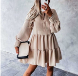 BOHO INSPIRED TIERED pleating women DRESS long sleeve spring autumn dress fashion ladies dress pockets mini sexy dress women