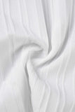 Pbong - White Casual Solid Patchwork V Neck Tops