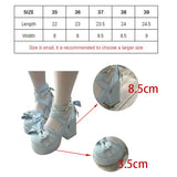 New Women Mary Janes High Heels Shoes Chunky Sandals Summer Fashion Retro Bow Lolita Shoes Party Platform Pumps