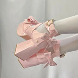 New Women Mary Janes High Heels Shoes Chunky Sandals Summer Fashion Retro Bow Lolita Shoes Party Platform Pumps