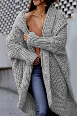 Pbong - Light Gray Street Solid Asymmetrical Cardigan Collar Tops