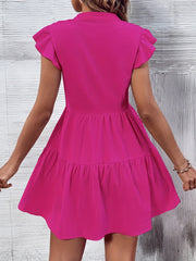 Solid Elegant V Neck Dress, Casual Every Day Dress For Summer & Spring, Women's Clothing