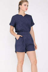 Plus Size Short Sleeve Top and Shorts Set