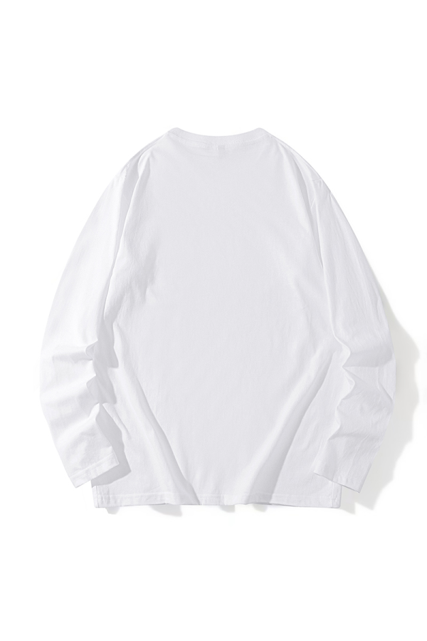 Pbong - White Casual Daily Print Letter O Neck Tops