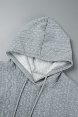 Pbong - Grey Casual Solid Basic Hooded Collar Tops