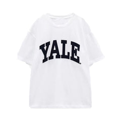 Zach AiIsa spring new age-reducing all-match sports style letter embroidery T-shirt + elastic high waist sports casual pants