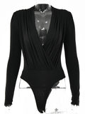Articat V Neck Brown Bodysuit Women Autumn Long Sleeve Top Bodies Sexy  Female Overalls Casual Bodycon Bodysuits