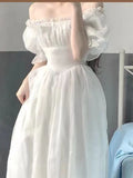 France Mesh Lolita Dress Women Summer Blue White Black Gothic Evening Party Dresses Sweet Korean Princess Fairy Dress