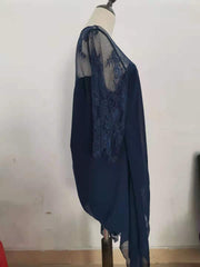 Pbong mid size graduation outfit romantic style teen swag clean girl ideas 90s latina aesthetic  Spring Autumn Vintage Floral Lace Patchwork Dresses Oversize 4XL 5XL Women Elegant O Neck Party Chiffon Midi Dress Vestidos