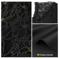 Black Dress Lace Patchwork Elegant for Women Party Sheer Sleeves Slim See Through Mermaid Large Size Lady Homecoming Robes Gowns Pbong  mid size graduation outfit romantic style teen swag clean girl ideas 90s latina aesthetic