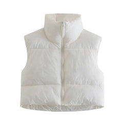 Spring Casual Woman Black Loose Short Vest Female Fashion Oversized  Solid Color Tank Ladies Basic Warm Sleeveless Jacket