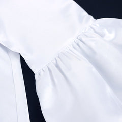 Pbong mid size graduation outfit romantic style teen swag clean girl ideas 90s latina aestheticWomen Loose Dresses Stand Collar Three Quarter Sleeves Oversized White Yellow Ladies Classy Summer Autumn Robes Gowns