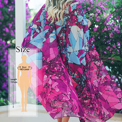 Bikini Cover-ups Bohemian Printed Long Kimono Cardigan Plus Size Chiffon Tunic Women Beach Wear Swim Suit Cover Up Q912