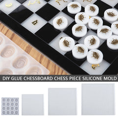 Chess Kit Epoxy Resin Silicone Molds International Chess Pieces Checkers Checkerboard UV Crystal Mould For Diy mold tools