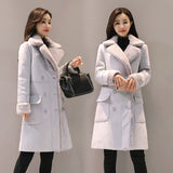 winter jacket women plus size clothing for women Warm Velvet Thicken Faux Suede Long Coats Parka Female Double Breasted Jacket