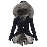 Winter Women Coat Ladies Fur Lining Coat Womens Winter Warm Thick Long Jacket Hooded Overcoat Fashion Parka Coat Jacket