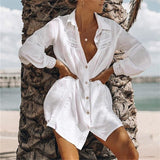 Tunics for Beach Women Swimsuit Cover-ups Woman Swimwear Beach Cover up Beachwear Pareo Mini Dress Saida de Praia