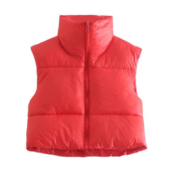 Spring Casual Woman Black Loose Short Vest Female Fashion Oversized  Solid Color Tank Ladies Basic Warm Sleeveless Jacket
