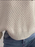 sweater fashion sexy v-neck loose women's top knitted milky white sweater womens knit sweaters  women clothing