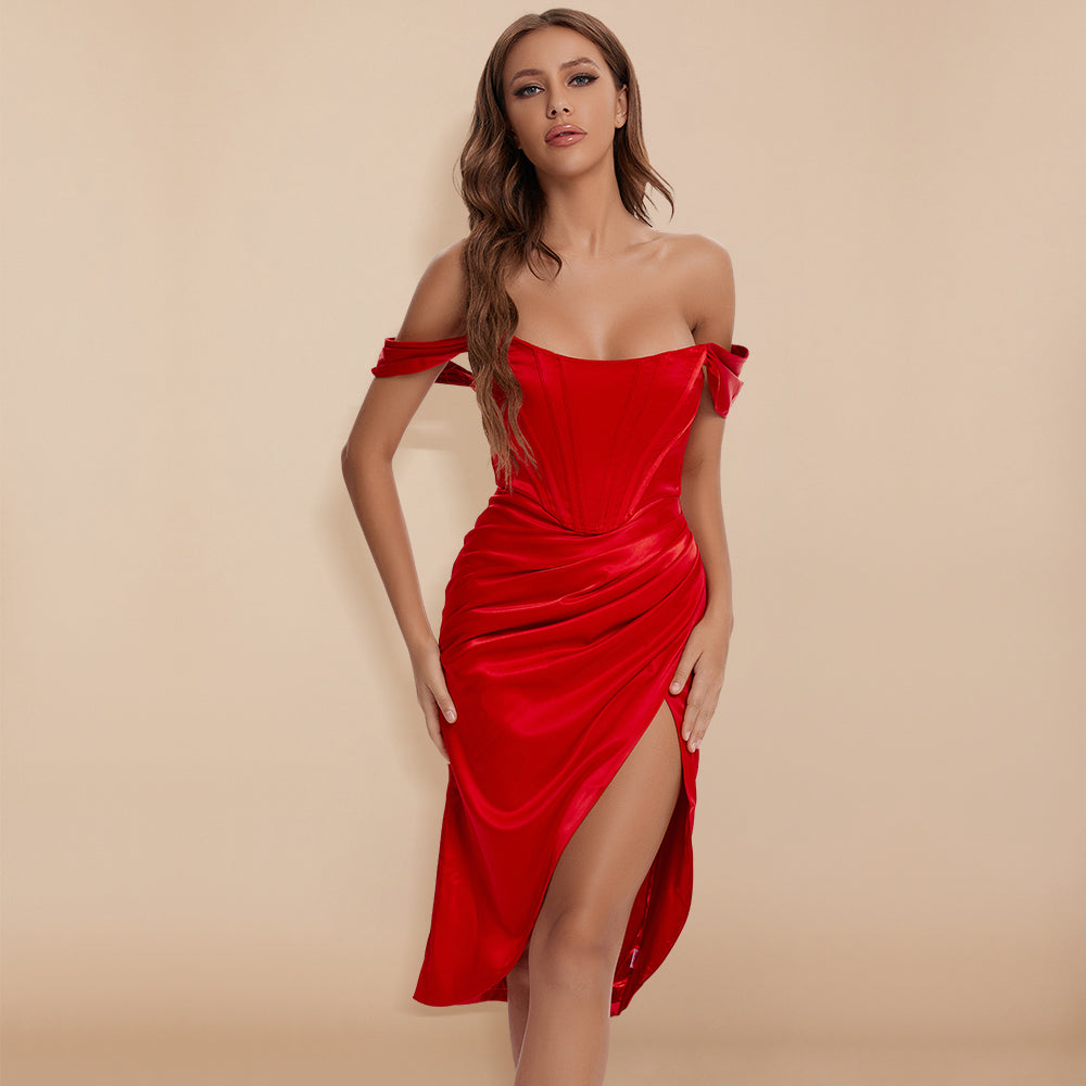 Pbong mid size graduation outfit romantic style teen swag clean girl ideas 90s latina aesthetic Summer New Arrival Sexy Long Bodycon Dresses Women Off Shoulder White Red White Dress Party Club