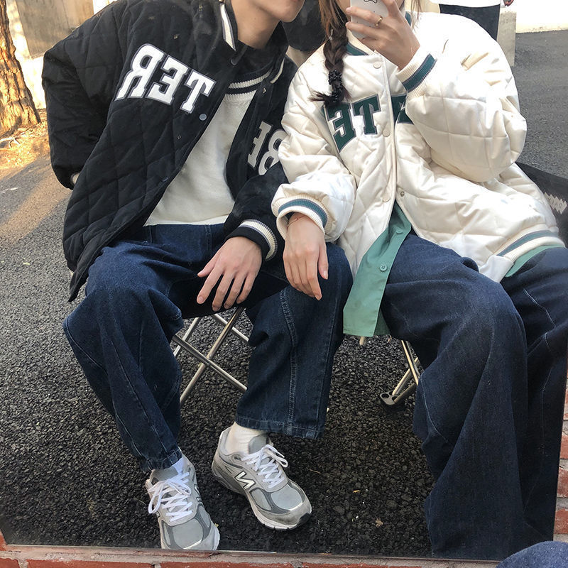Winter Student Quilted Baseball Uniform Jacket Women Jackets Harajuku Style Loose Padded Couple Padded Tops Female Trend Coat
