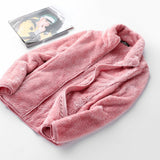 Winter women's polar fleece coral fleece jacket women outdoor warmth padded cardigan plush sweatshirt women pink hoodie
