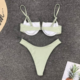 New Sexy V Neck Bikini Swimwear Women Two Pieces Swimsuit Push Up Bikini Set Brazilian Bathing Suit Beachwear Swimming Suit